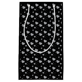 Grijze glanzende harten schattig romantisch patroo klein cadeauzakje