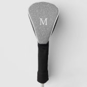 Grijze Glitter Monogram Initiaal Aangepaste naam S Golfheadcover (Voorkant)