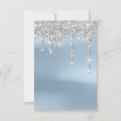 Grijze Glitterdruppels Zilver Blauw Bruids Sweet 1 Kaart (Achterkant)