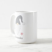 Grijze gnome en Snowflake Holiday Mok (Voorkant links)