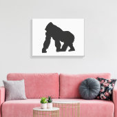 Grijze gorilla canvas afdruk (Insitu (Woonkamer))