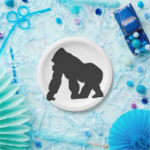 Grijze gorilla papieren bordje (Feest)