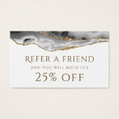 Grijze Goud Agate Referral-Kaart Visitekaartje (Voorkant)