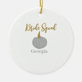 Grijze gouden pompoen herfst bride squad modern keramisch ornament