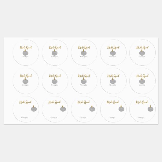 Grijze gouden pompoen herfst bride squad modern labels (Vel)