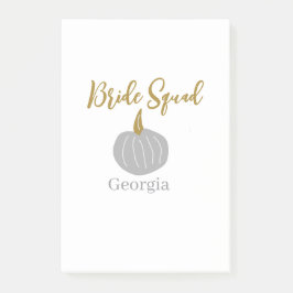 Grijze gouden pompoen herfst bride squad modern post-it® notes