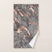 Grijze gouden roos, gemarmerd modern design bad handdoek (Handdoek)