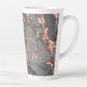 Grijze gouden roos, gemarmerd modern design latte mok (Rechts)