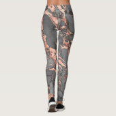 Grijze gouden roos, gemarmerd modern design leggings (Achterkant)