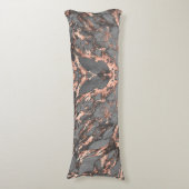 Grijze gouden roos, gemarmerd modern design lichaamskussen (Voorkant Verticaal)