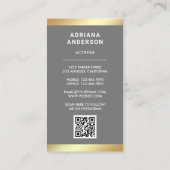 Grijze goudvormig actrice QR Code 2 Foto collage Visitekaartje (Achterkant)
