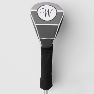 Grijze Gradiënt Blok Modern Monogram Golfheadcover