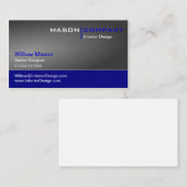 Grijze gradiënt en donkerblauw bedrijfs Visitekaar Visitekaartje (Voorkant / Achterkant)