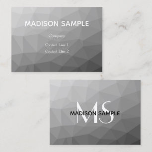 Grijze Gradiënt Geometrisch Mesh Patroon Monogram Visitekaartje