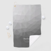 Grijze gradiënt Geometrische maaspatronen Monogram Golfhanddoek (Insitu)
