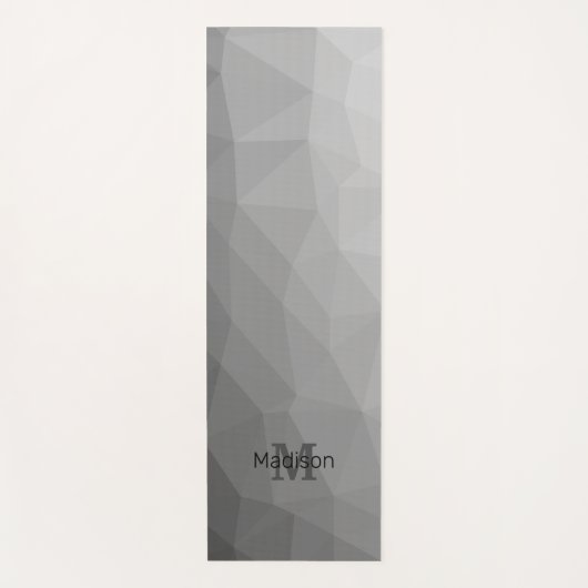Grijze gradiënt Geometrische maaspatronen Monogram Yogamat (Voorkant)