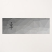 Grijze gradiënt Geometrische maaspatronen Monogram Yogamat (Voorkant (horizontaal))