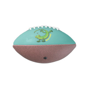 Grijze groene gekko-groeten met bug-cartoon american football