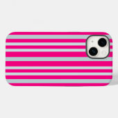 Grijze groene strepen  in roze Case-Mate iPhone case (Achterkant (horizontaal))