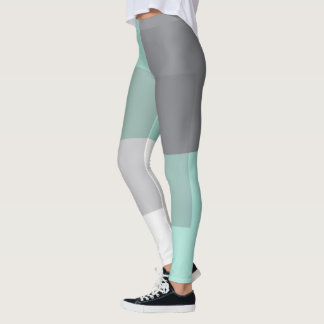 Grijze groene vierkanten leggings