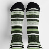 Grijze, groene, witte strepen. sokken (Top)