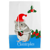 Grijze hamster gepersonaliseerd medium cadeauzakje (Achterkant)