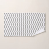Grijze handdoekset met chevron stripe bad handdoek (Handdoek)