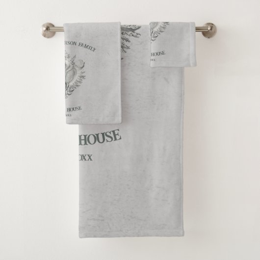 Grijze handdoekset Shell Bath Bad Handdoek (Insitu)