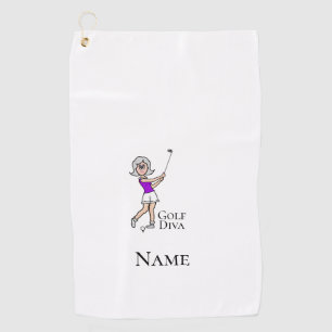 Grijze Haren Vrouwelijke Golfer Golf Handdoek