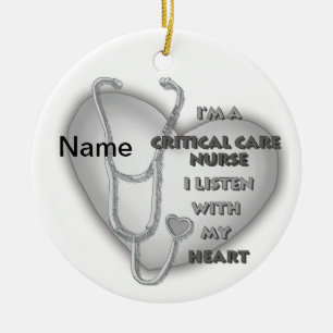 Grijze Hart IC-verpleegkundige Keramisch Ornament