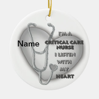 Grijze Hart IC-verpleegkundige Keramisch Ornament