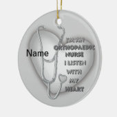 Grijze hart orthopedisch verpleegkundige keramisch ornament (Links)