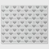 Grijze harten en op maat I houden van je tekst met Cadeaupapier (Vlak)