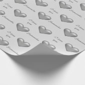Grijze harten en op maat I houden van je tekst met Cadeaupapier (Hoek)