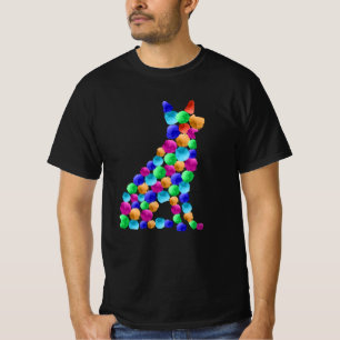 Grijze herdershond Waterverf punt kunst T-shirt