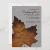 Grijze Herfst Esdoornblad Thanksgiving-diner Kaart (Voorkant)