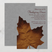 Grijze Herfst Esdoornblad Thanksgiving-diner Kaart (Voorkant / Achterkant)
