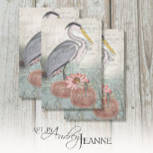Grijze Heron Water Lily Pond  Decoupage Art Tissuepapier