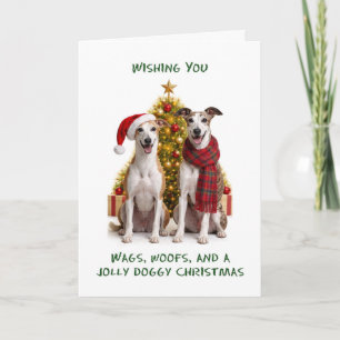Grijze Hond Honden Kerstmis Feestdagen Kaart