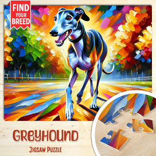 Grijze Hond Hondenportret Acryl Kunstprint Hondenl Legpuzzel