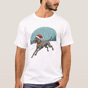 Grijze Hond Kerstsprint T-shirt