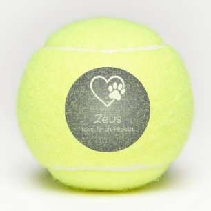 Grijze Hond Naam Tennisbal 'gooien, ophalen, herha Tennisballen