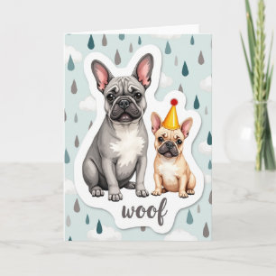 Grijze Hond Vaderdag Kunstkaart Kaart