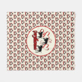 Grijze honden en rode harten fleece deken (Voorkant (Horizontaal))