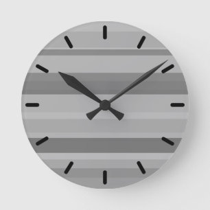 Grijze horizontale strepen ronde klok