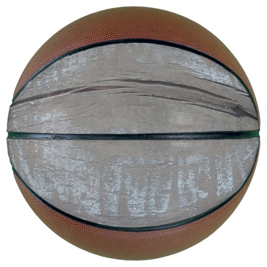 grijze houten planken basketbal (Voorkant)