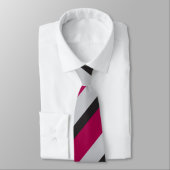 Grijze houtskool & diepe Raspberry Regimental Stri Stropdas (Gebonden)