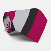 Grijze houtskool & diepe Raspberry Regimental Stri Stropdas (Opgerold)