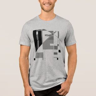 Grijze Houtskool Zwart Zuidwest Art Look Abstract Tri-Blend Shirt