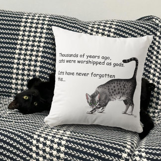 Grijze humoristische grillige kat Egyptische Mau Kussen